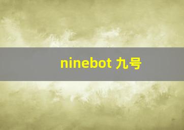 ninebot 九号